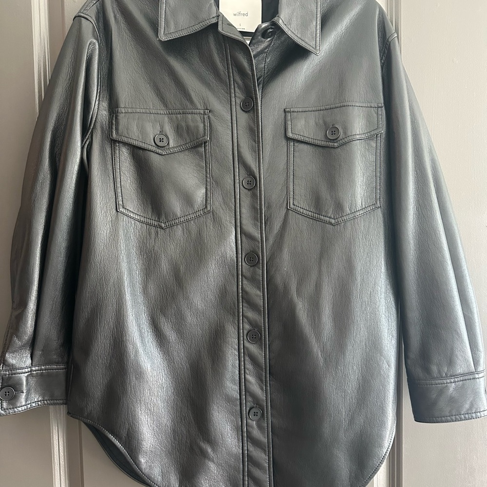 Wilfred Charcoal Leather Jacket
